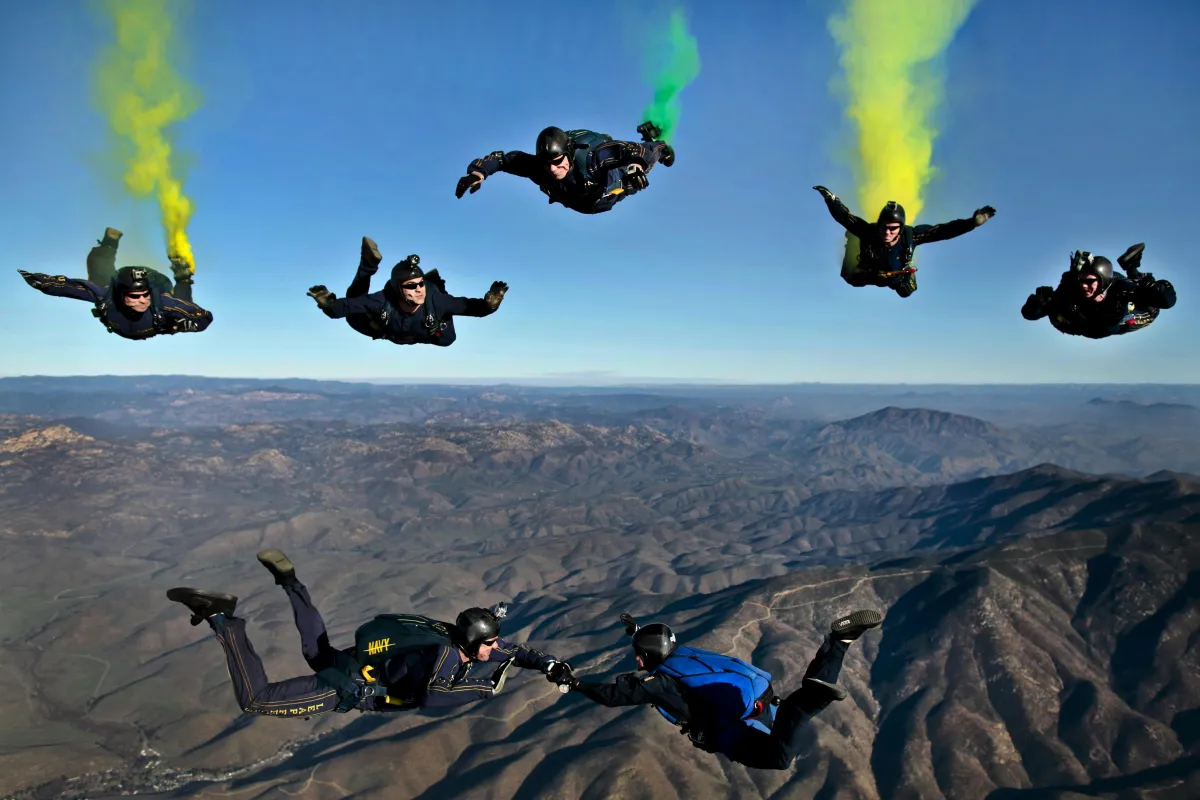 Skydiver in free fall